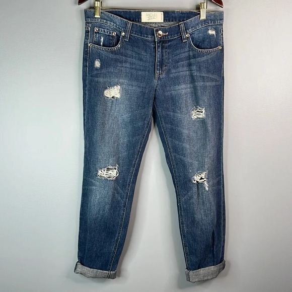 RACHEL Rachel Roy Distressed Rebel Weekend Blue Medium Wash Mid Rise Jeans 28 - Picture 9 of 9